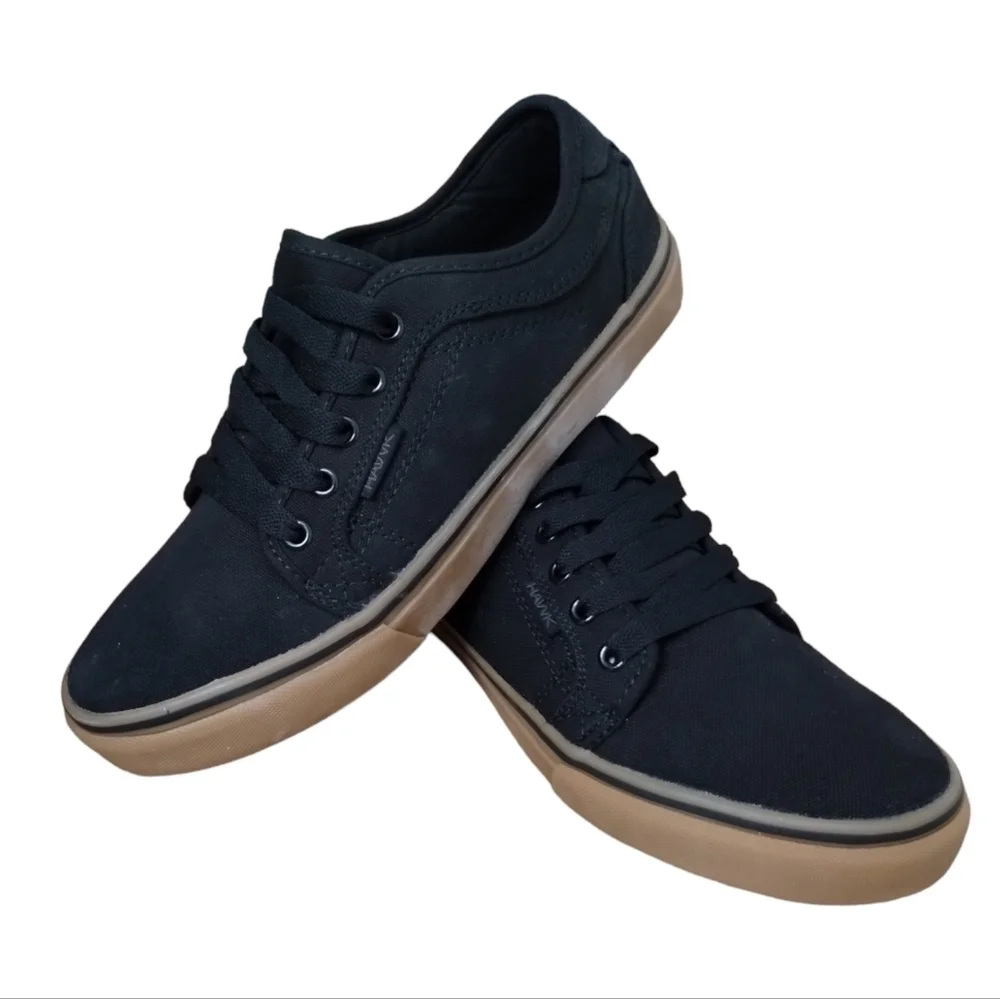 TONY HAWK The PADDOCK Skate Shoes Mens 8.5 Black/Gum Skateboard Sneakers‎ • New
